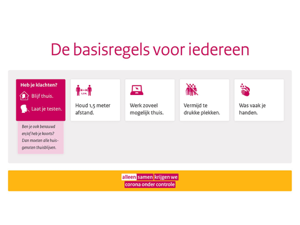 COVID-19, Corona, basisregels voor iedereen