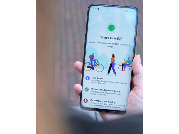 Voorbeeld coronamelder app